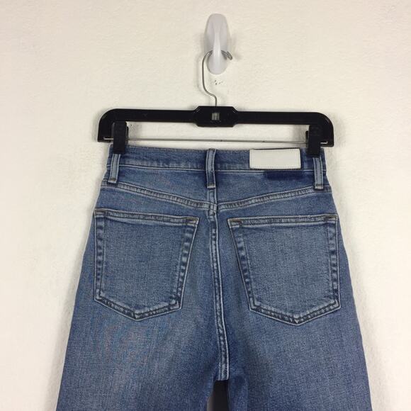 NWOT Re/Done Straight Leg Jean Size 25 Ultra High Rise 70s Stove Pipe Distressed - Picture 13 of 16